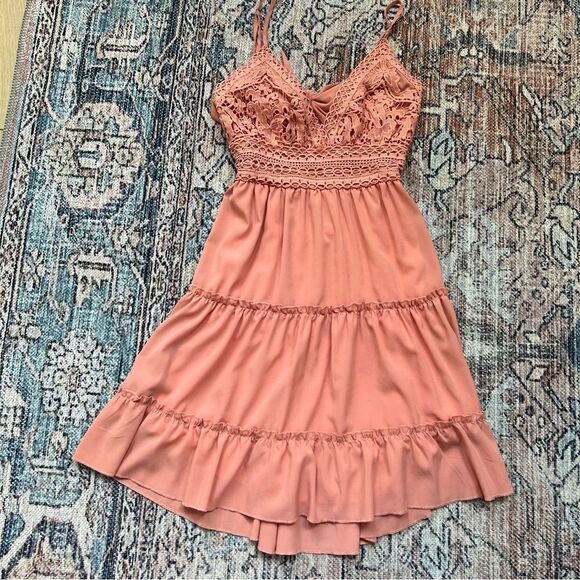 ECOWISH‎ Womens V-Neck Spaghetti Strap Bowknot Backless Sleeveless Lace Mini - Picture 12 of 15